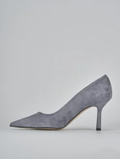 Décolleté tacco 7cm camoscio grigio