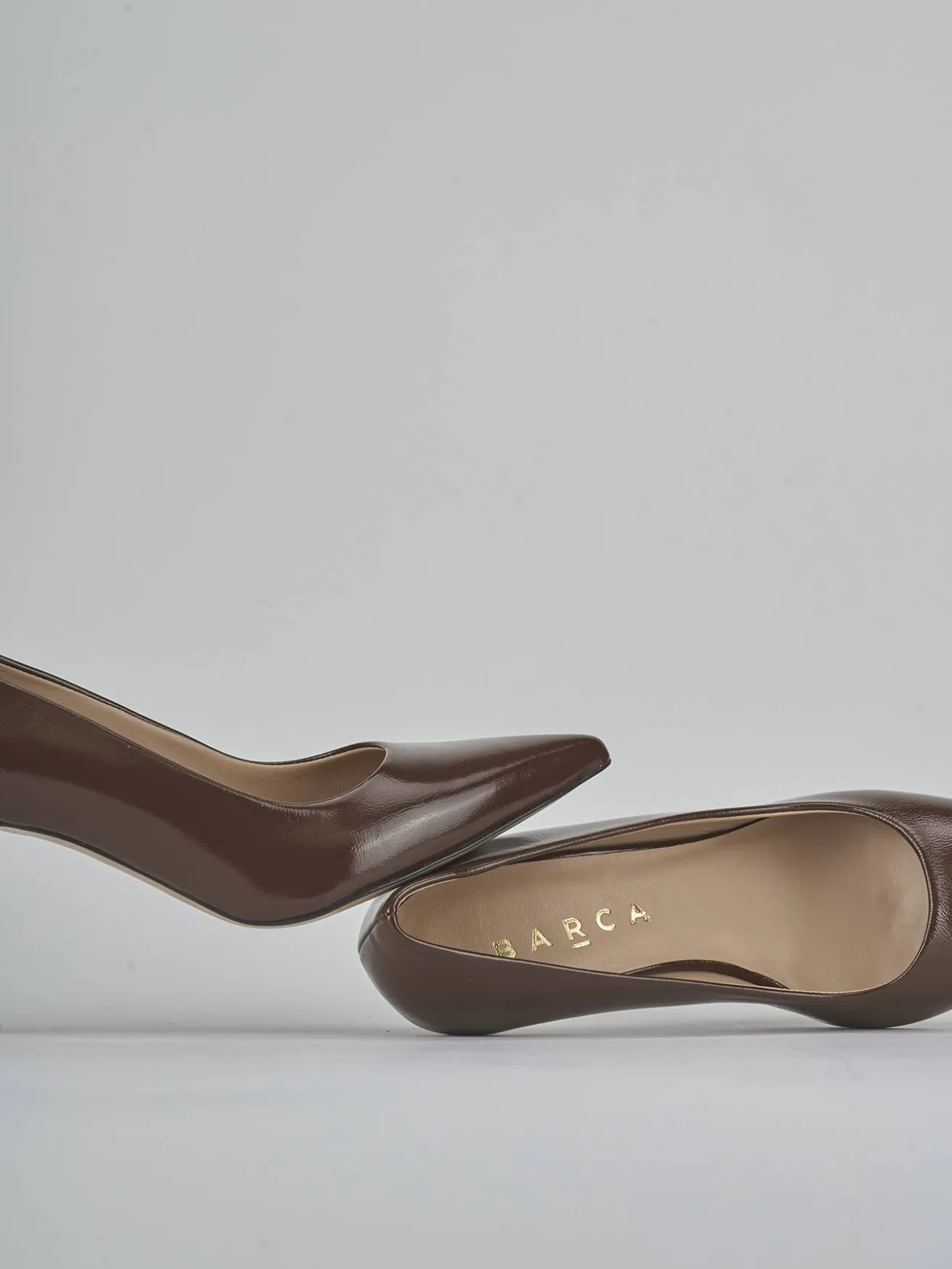 Décolleté tacco 7cm camoscio testa