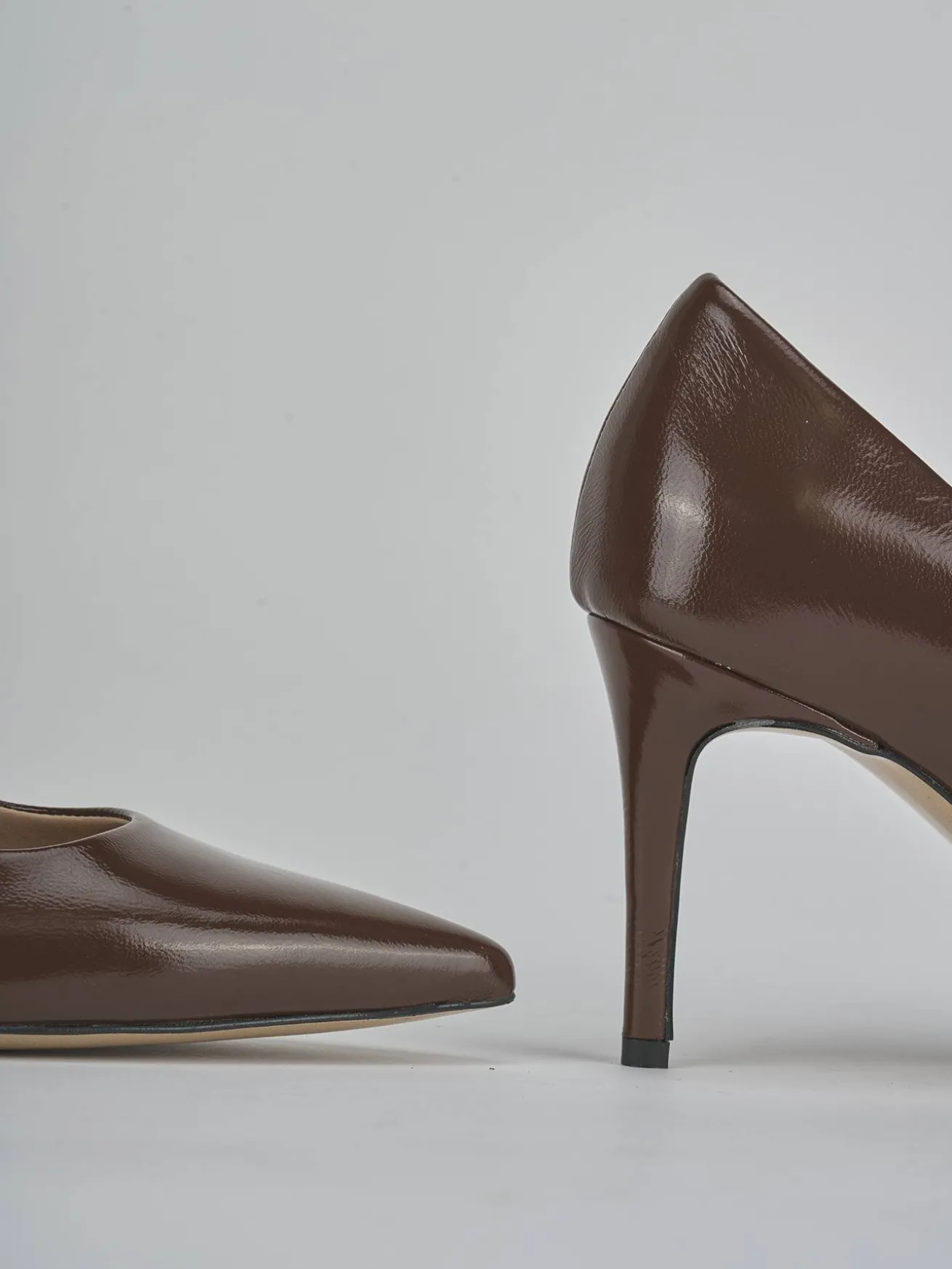 Décolleté tacco 7cm camoscio testa