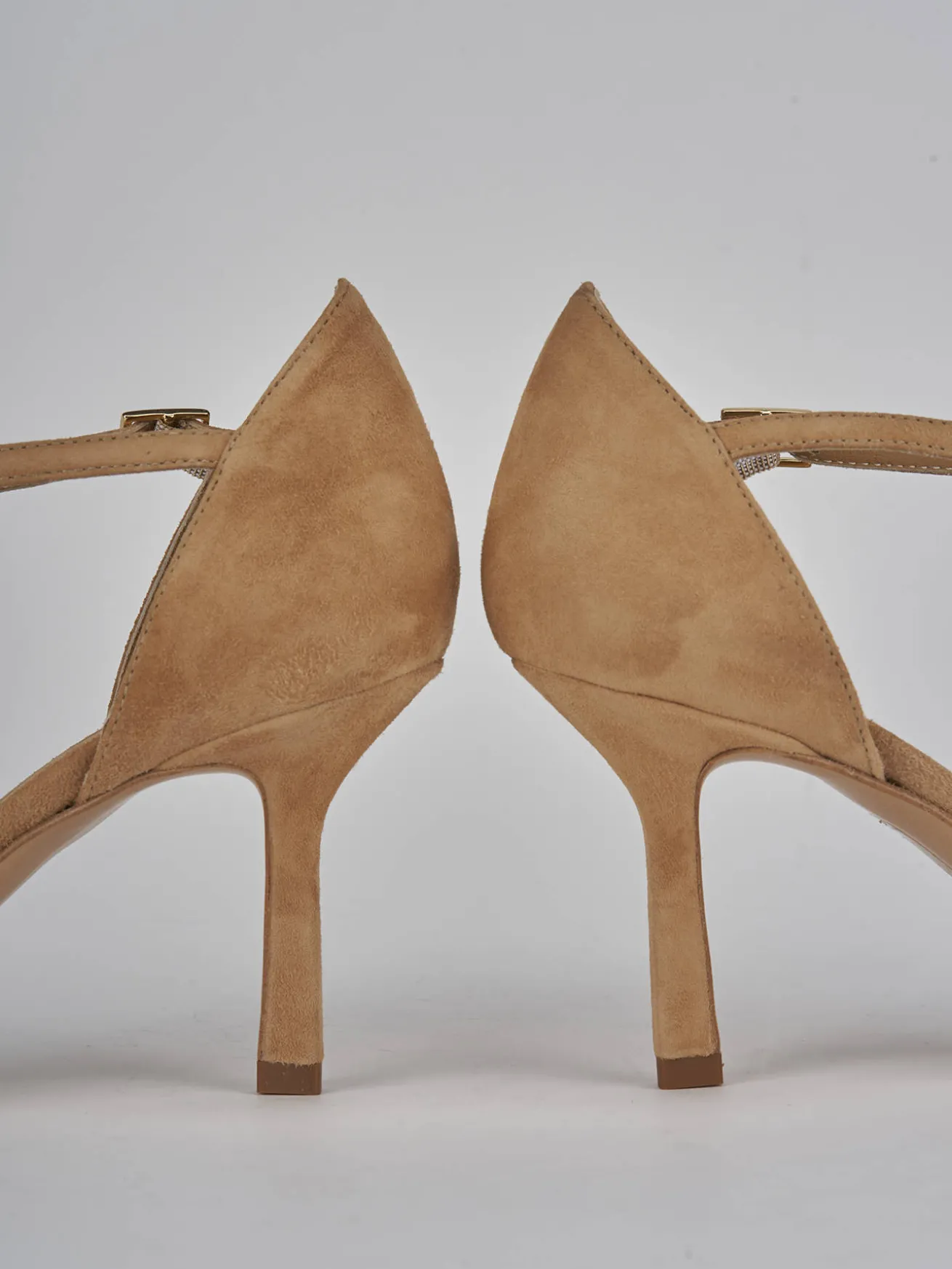 Décolleté tacco 7cm camoscio marrone