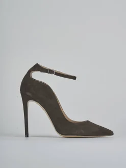 Décolleté tacco 10cm camoscio testa