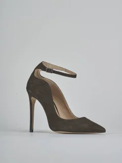 Décolleté tacco 10cm camoscio testa