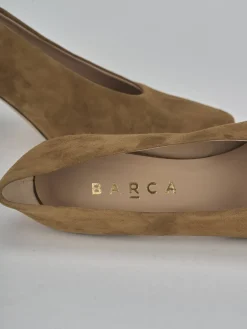 Décolleté tacco 7cm camoscio marrone