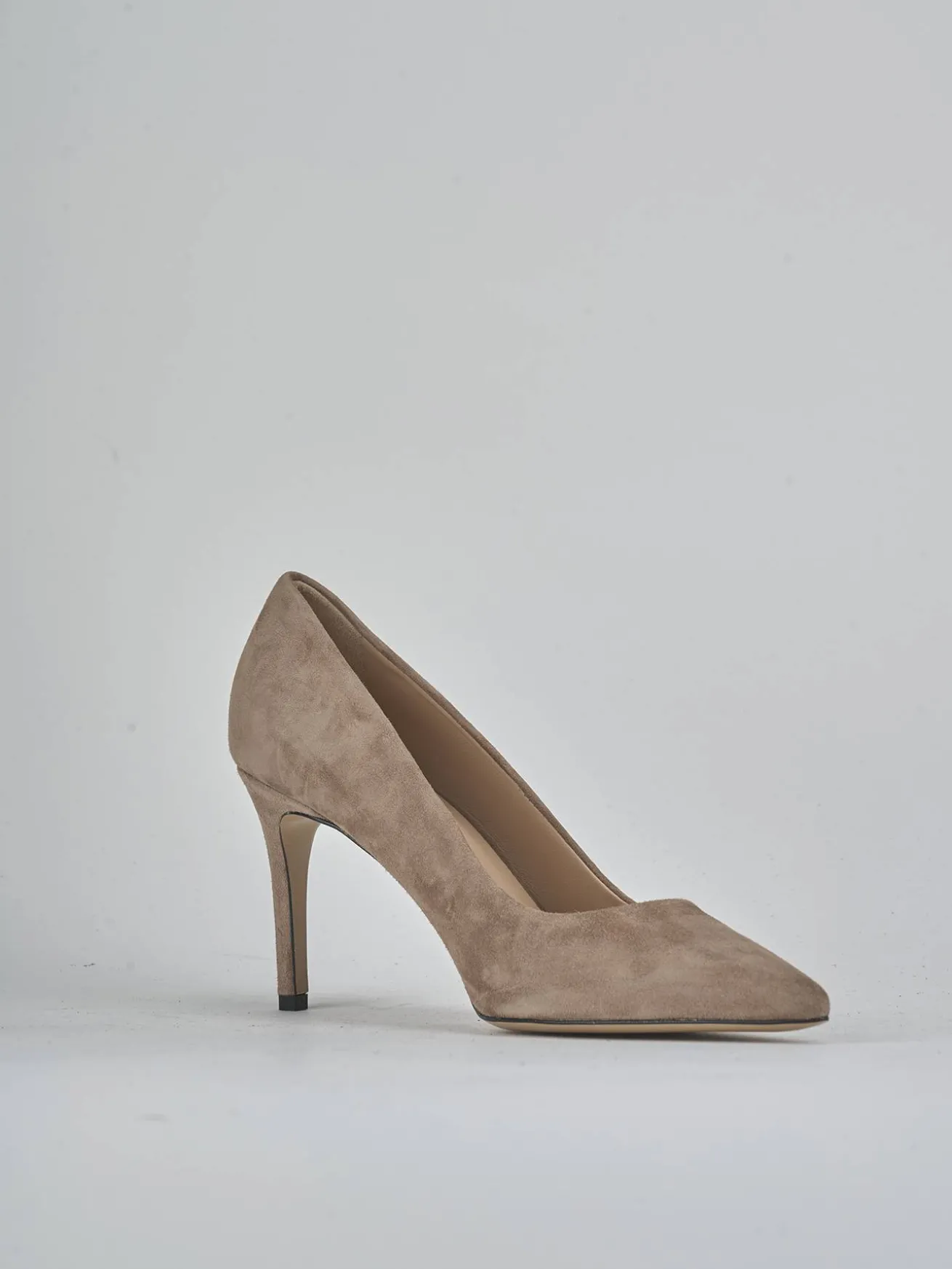 Décolleté tacco 7cm camoscio beige