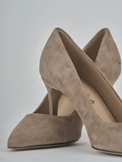 Décolleté tacco 7cm camoscio beige