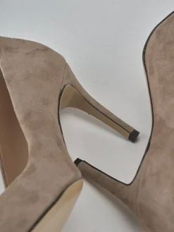 Décolleté tacco 7cm camoscio beige