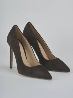 Décolleté tacco 10cm camoscio testa