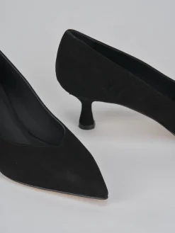 Décolleté tacco 5cm camoscio nero