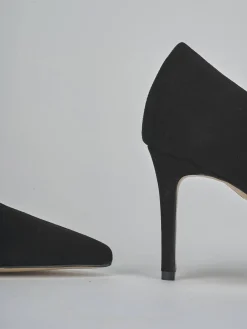 Décolleté tacco 7cm camoscio nero