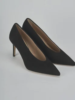 Décolleté tacco 7cm camoscio nero