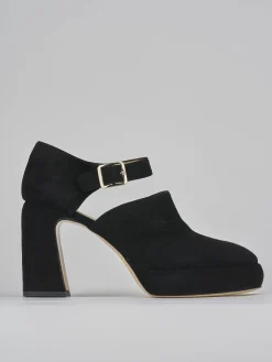 Décolleté tacco 9cm camoscio nero