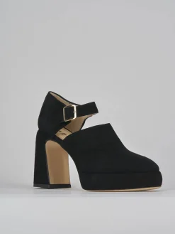 Décolleté tacco 9cm camoscio nero