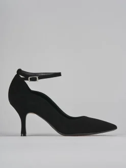 Décolleté tacco 7cm camoscio nero