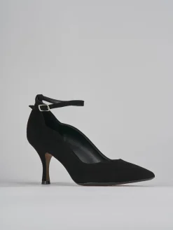 Décolleté tacco 7cm camoscio nero