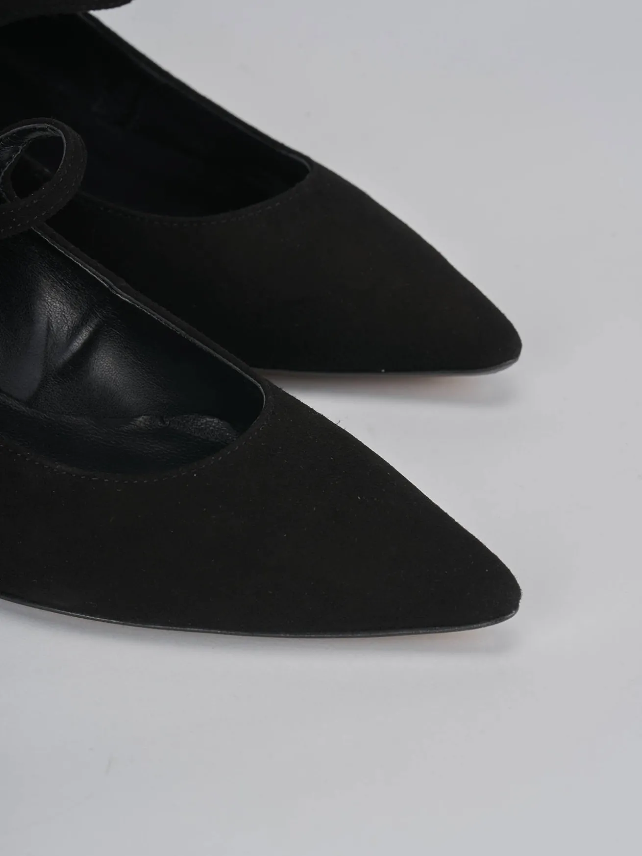 Décolleté tacco 3cm camoscio nero