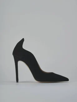 Décolleté tacco 10cm camoscio nero