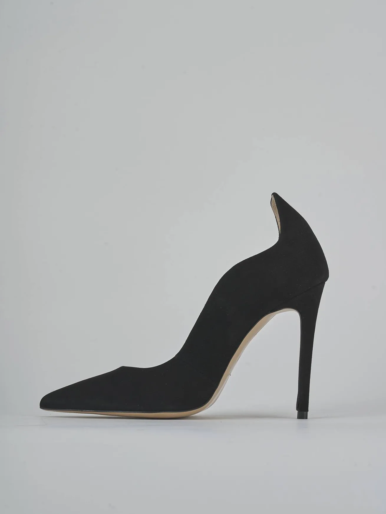 Décolleté tacco 10cm camoscio nero