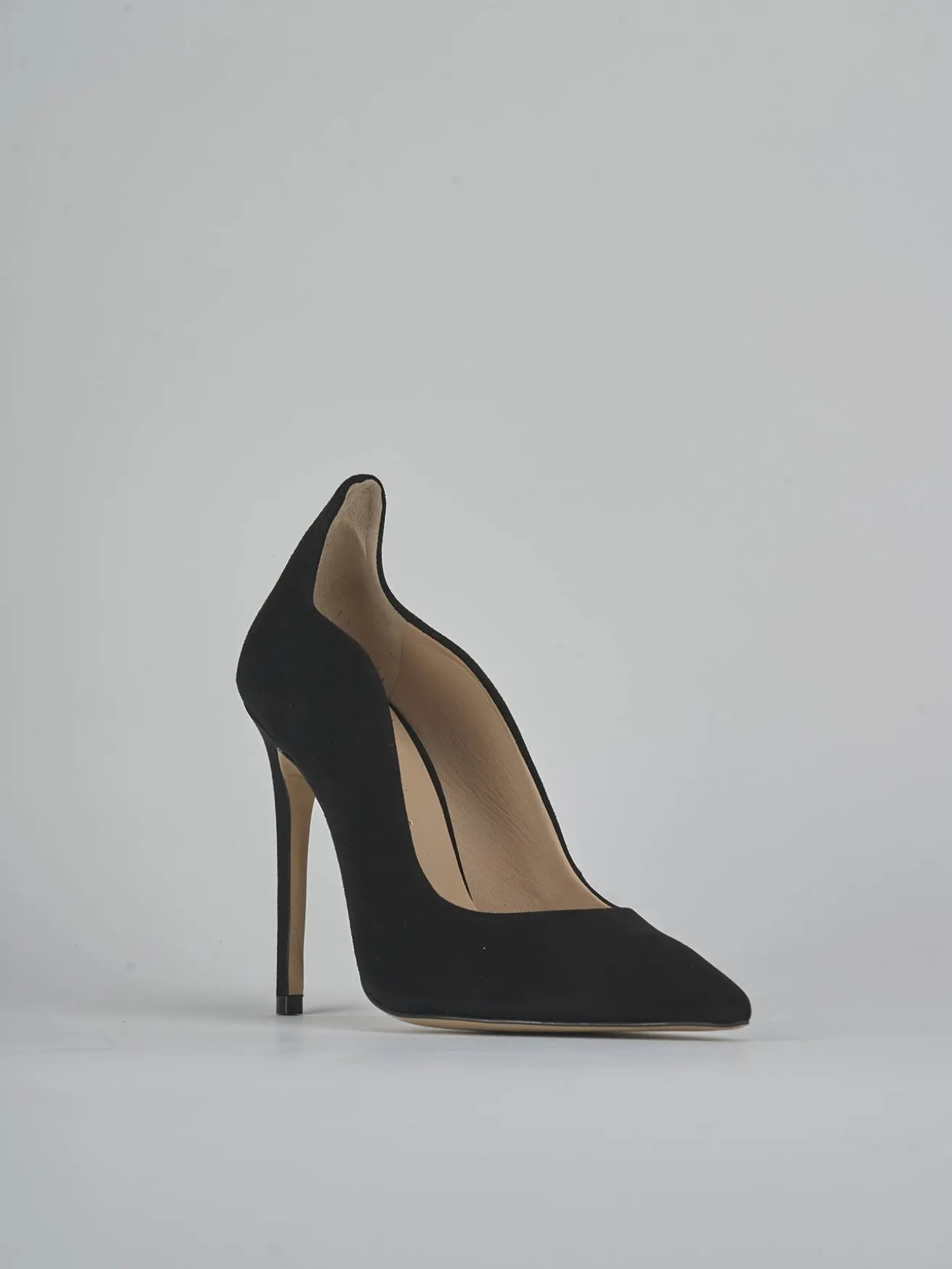 Décolleté tacco 10cm camoscio nero