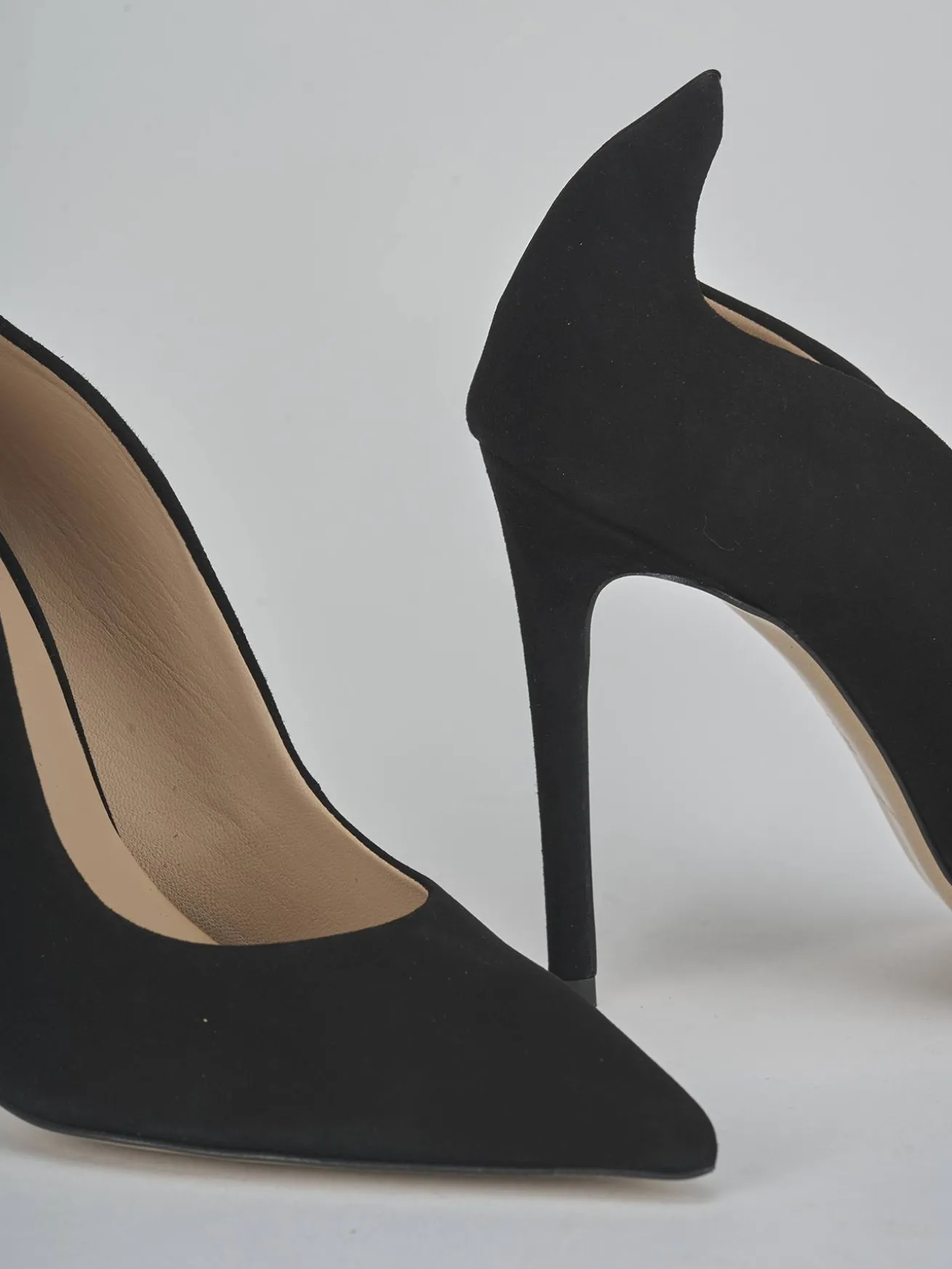 Décolleté tacco 10cm camoscio nero