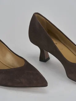 Décolleté tacco 5cm camoscio testa