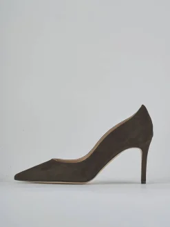 Décolleté tacco 7cm camoscio testa