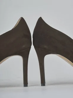 Décolleté tacco 7cm camoscio testa