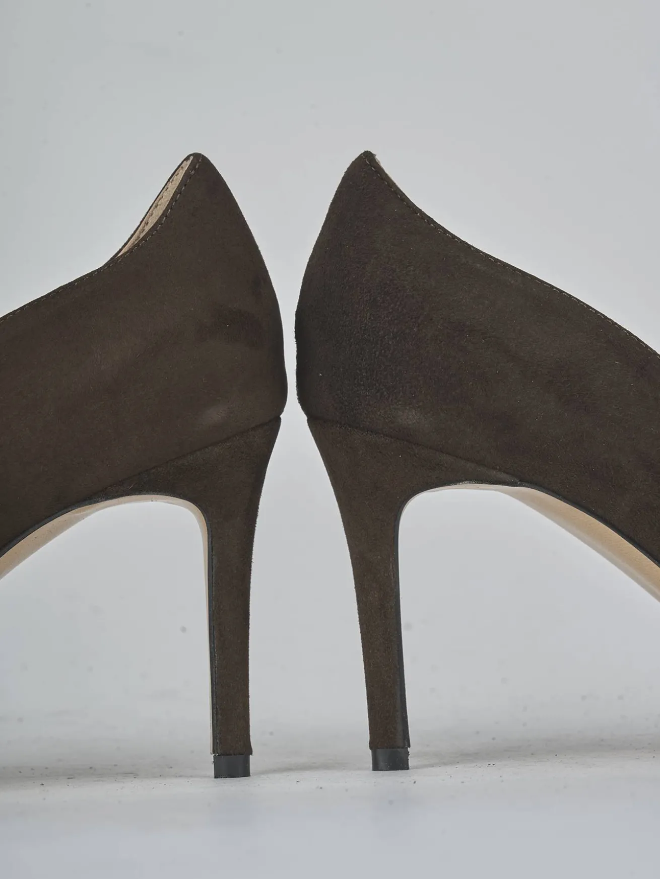 Décolleté tacco 7cm camoscio testa