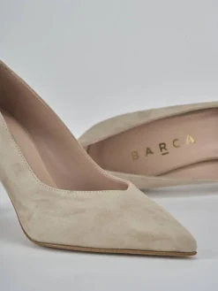 Décolleté tacco 7cm camoscio beige