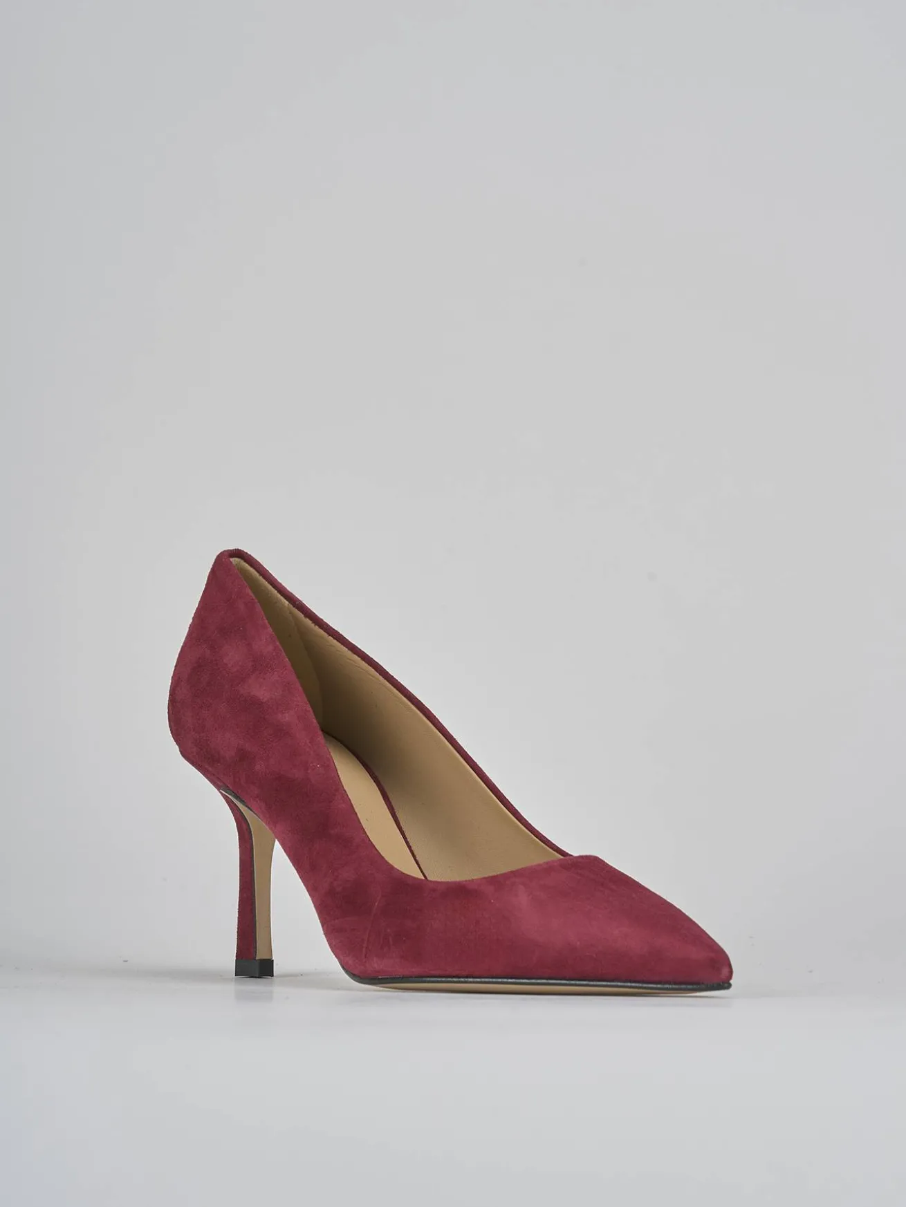 Décolleté tacco 7cm camoscio bordo'