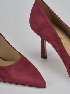 Décolleté tacco 7cm camoscio bordo'
