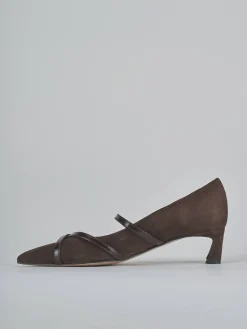 Décolleté tacco 5cm camoscio testa