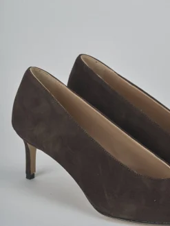 Décolleté tacco 5cm camoscio testa