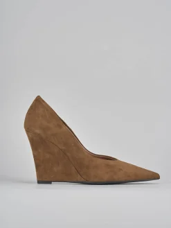 Décolleté tacco 9cm camoscio marrone