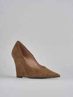 Décolleté tacco 9cm camoscio marrone