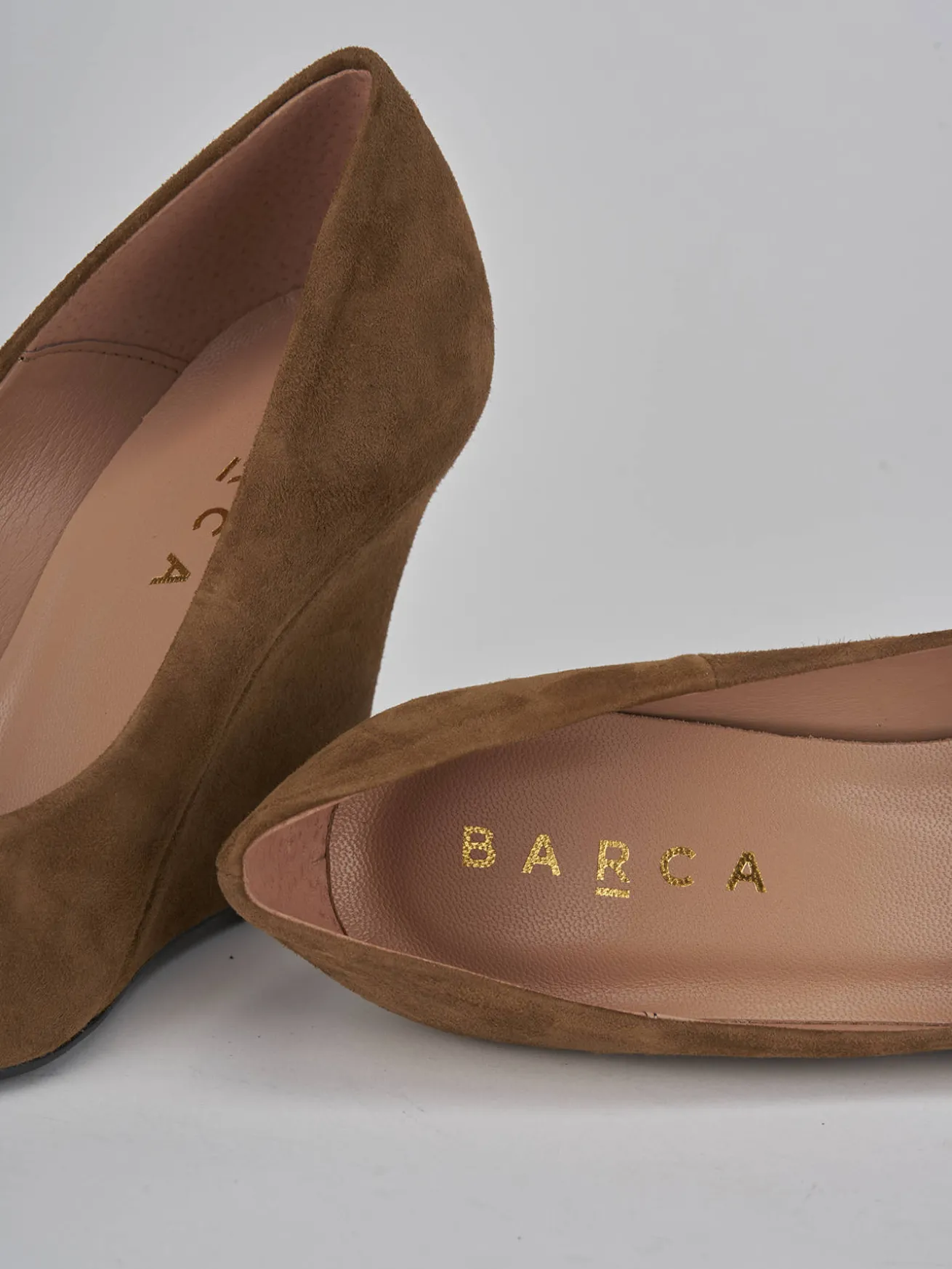 Décolleté tacco 9cm camoscio marrone