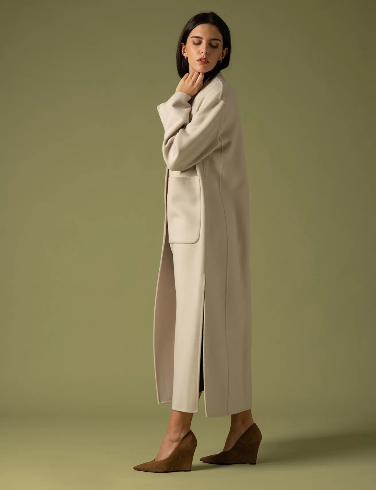 Décolleté tacco 9cm camoscio marrone