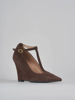 Décolleté tacco 9cm camoscio testa