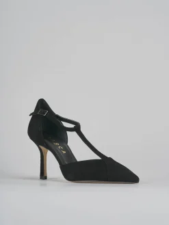Décolleté tacco 8cm camoscio nero