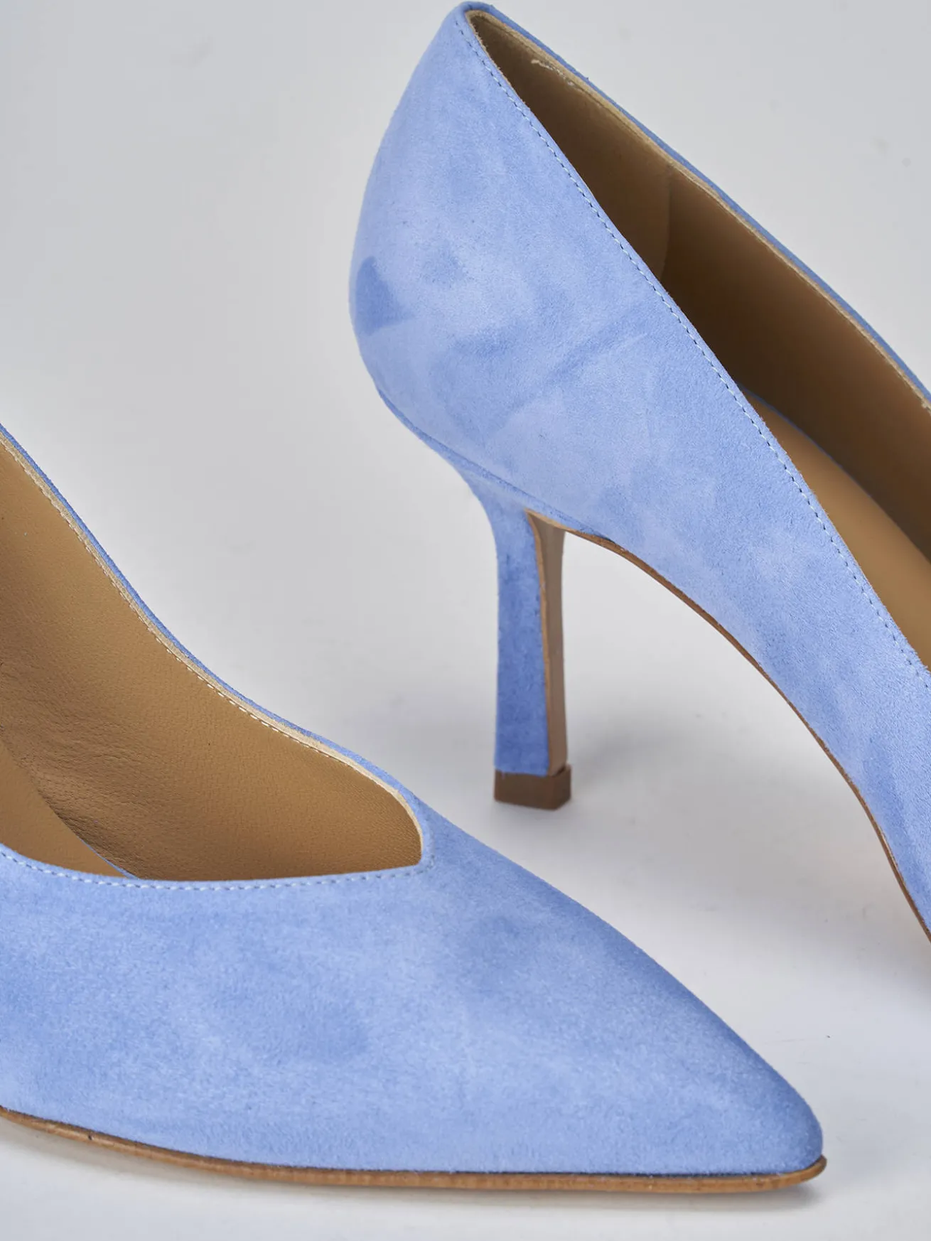 Décolleté tacco 7cm camoscio jeans