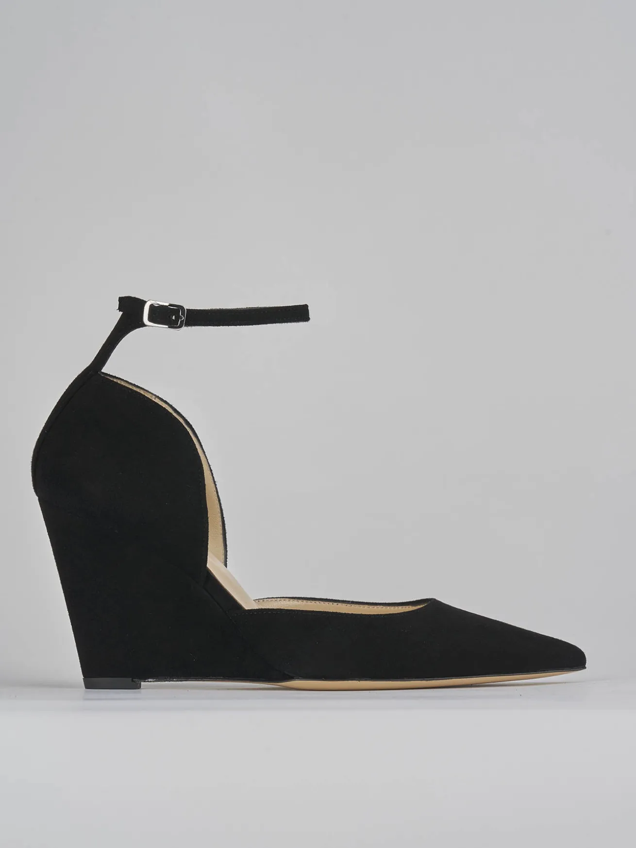 Décolleté tacco 8cm camoscio nero