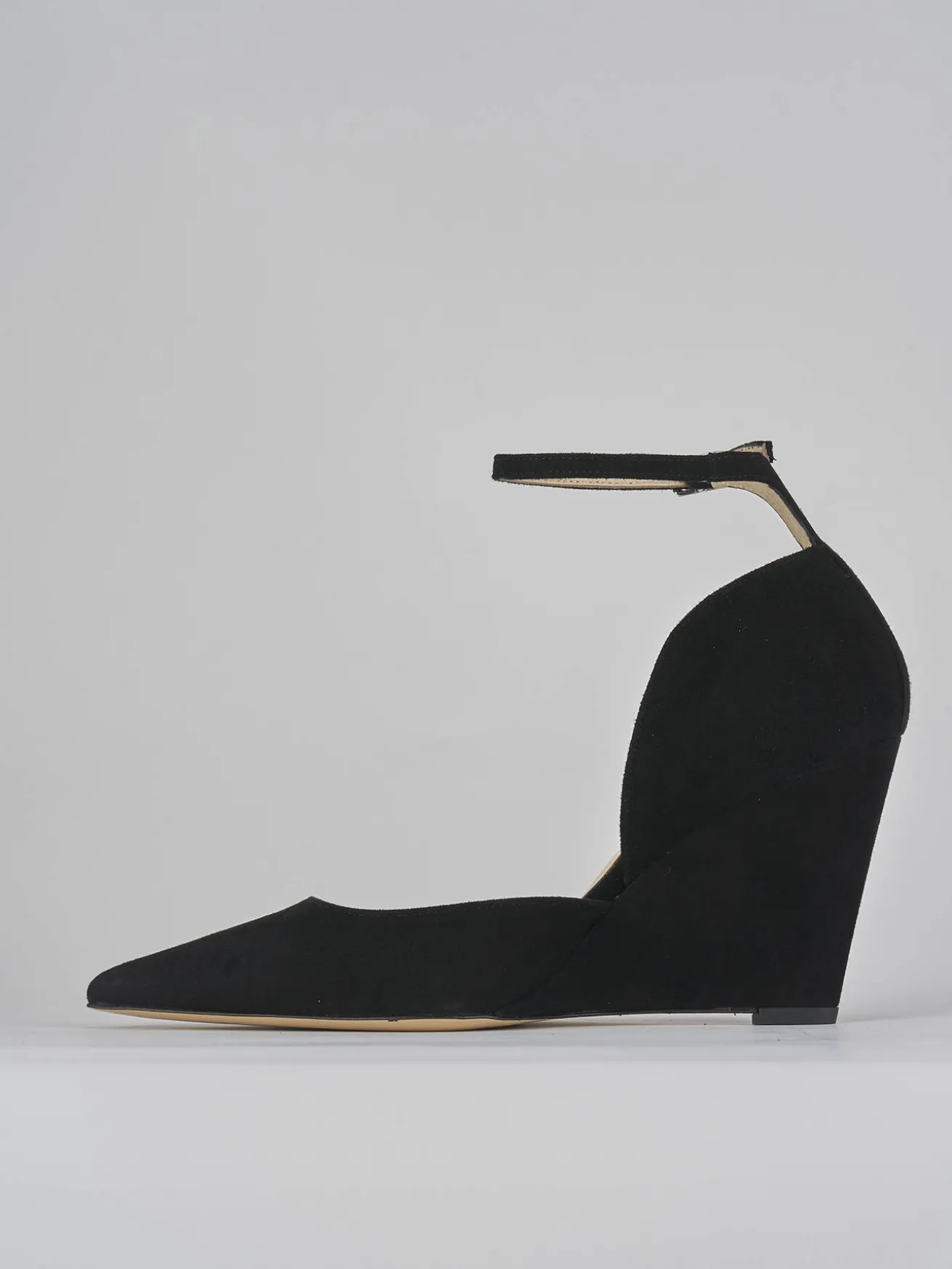 Décolleté tacco 8cm camoscio nero