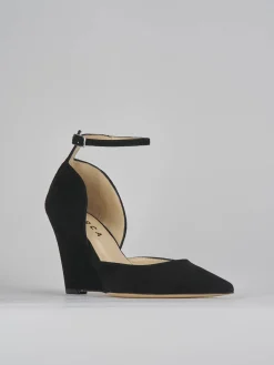 Décolleté tacco 8cm camoscio nero