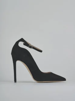 Décolleté tacco 10cm camoscio nero