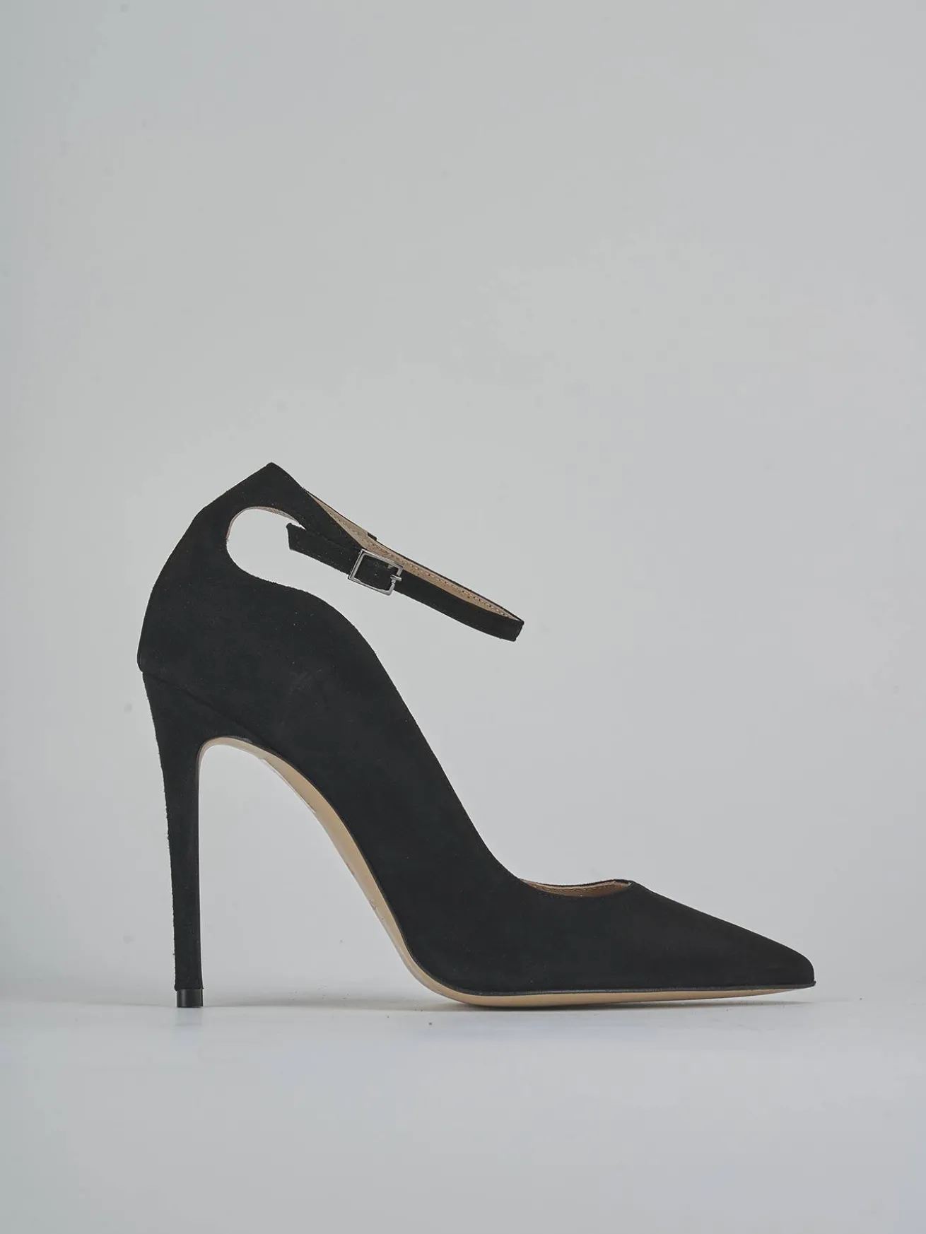 Décolleté tacco 10cm camoscio nero