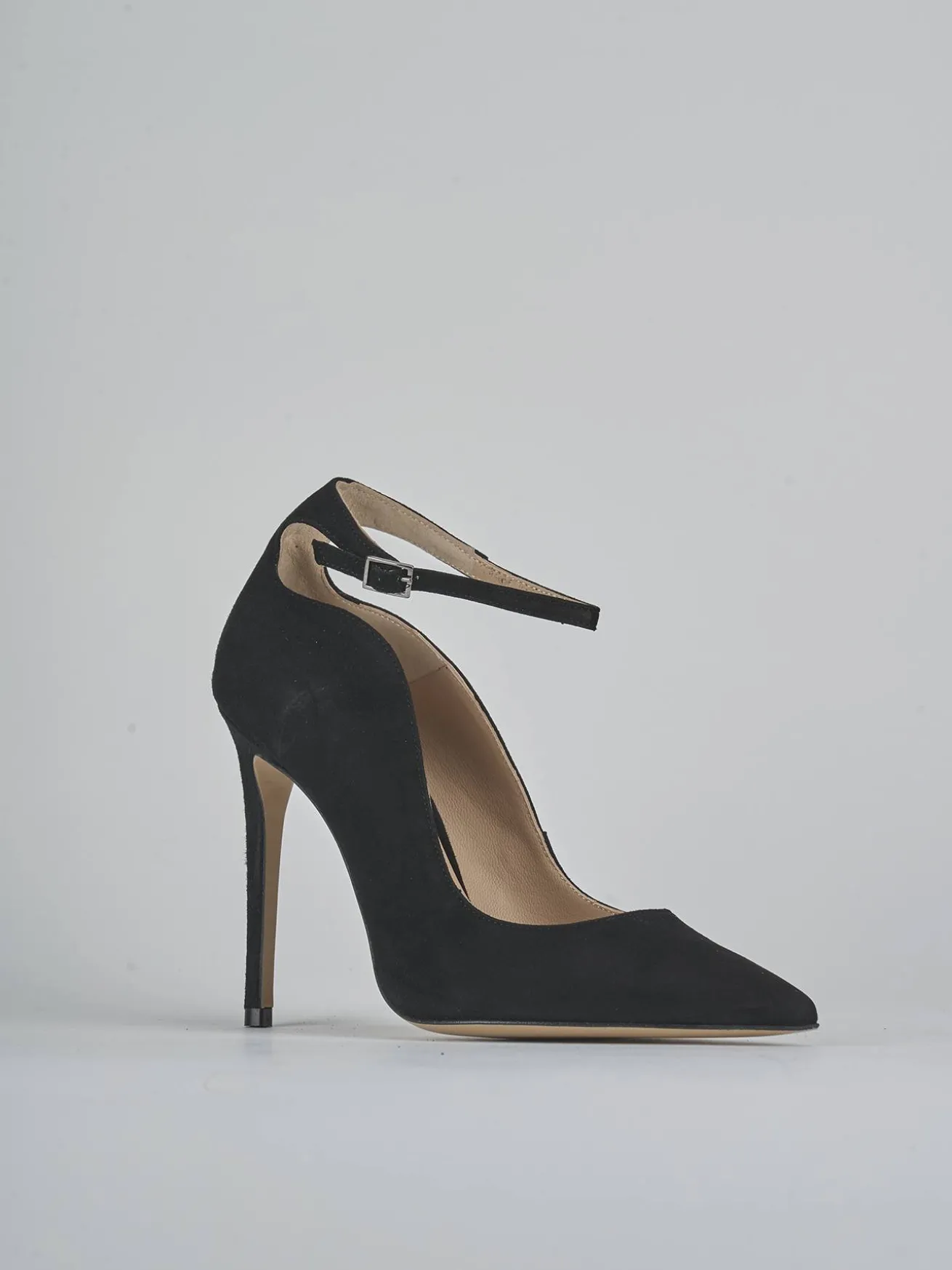 Décolleté tacco 10cm camoscio nero