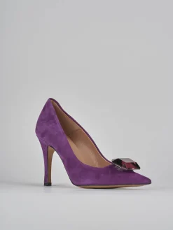Décolleté tacco 9cm camoscio viola