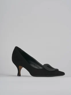 Décolleté tacco 5cm camoscio nero
