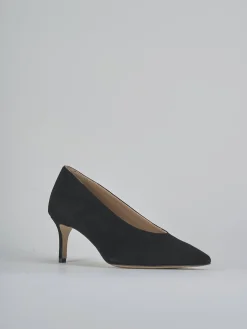 Décolleté tacco 5cm camoscio nero