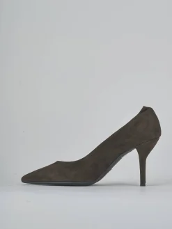 Décolleté tacco 7cm camoscio testa