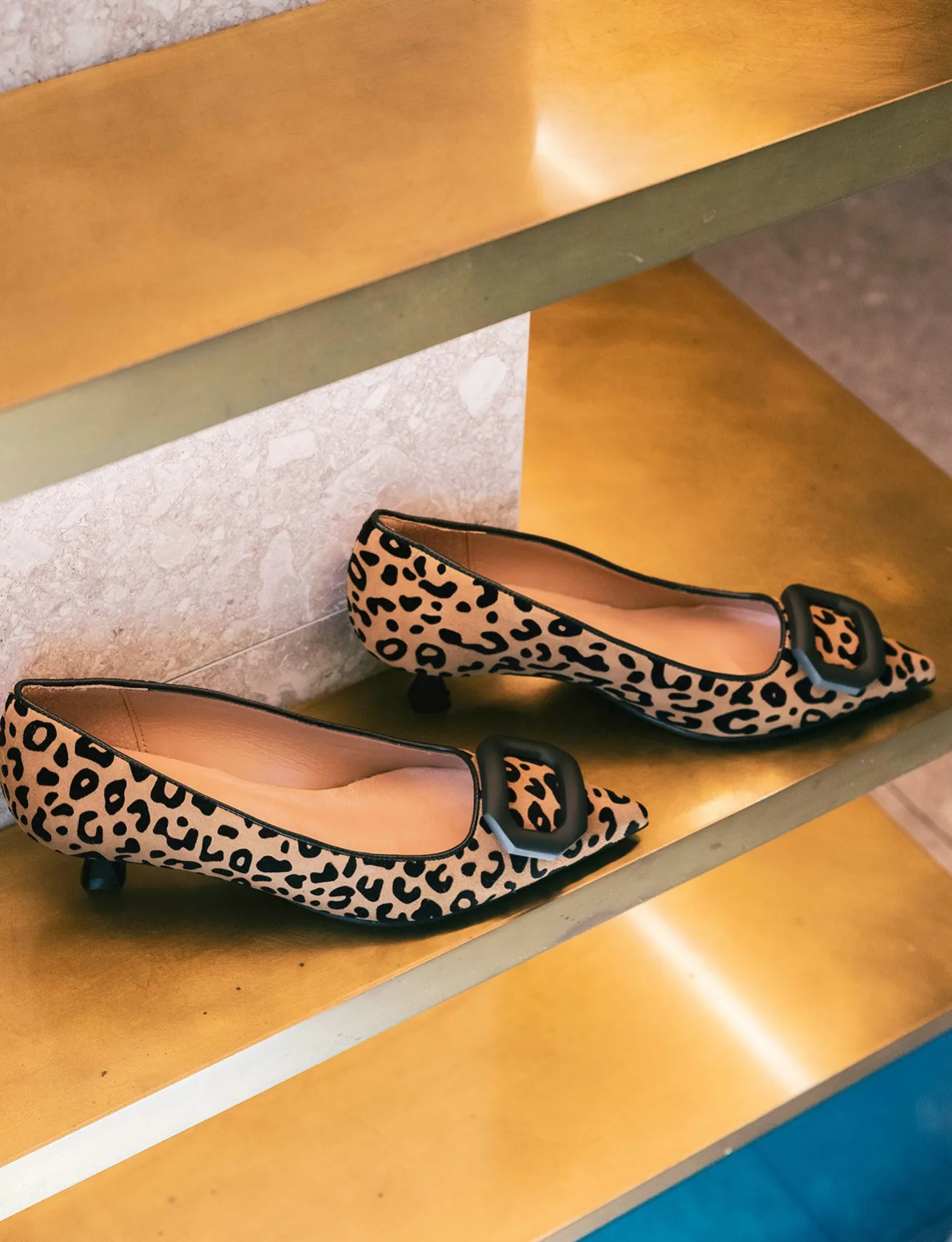 Décolleté tacco 5cm camoscio multicolor